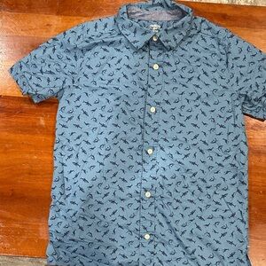 Old Navy boy's Blue shark Pattern Shirt